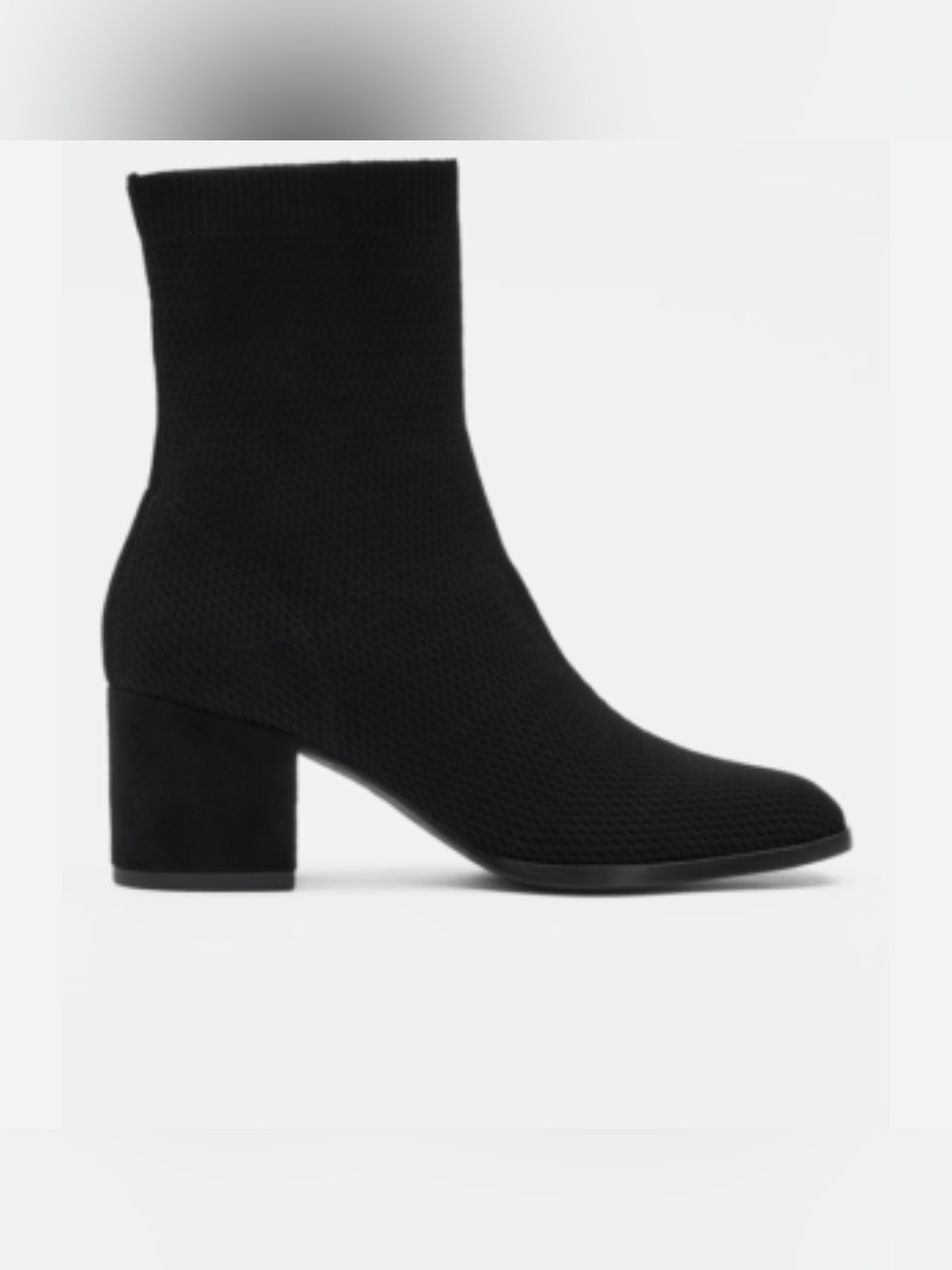 Eileen Fisher Women's Black Knit Sock Ankle Boots Pull-On Stretch size 8